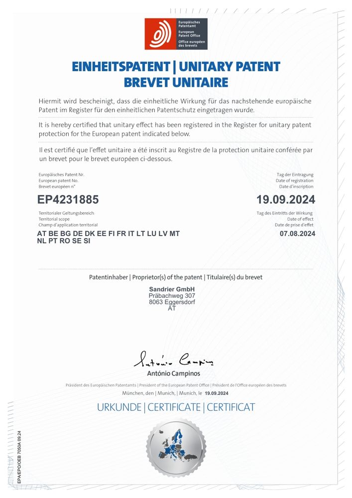 SANDRIER: European Unitary Patent