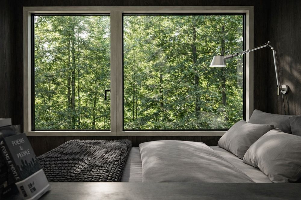 interior of the stilthouse, view out of the window
foto: stiltlife GmbH & Co. KG