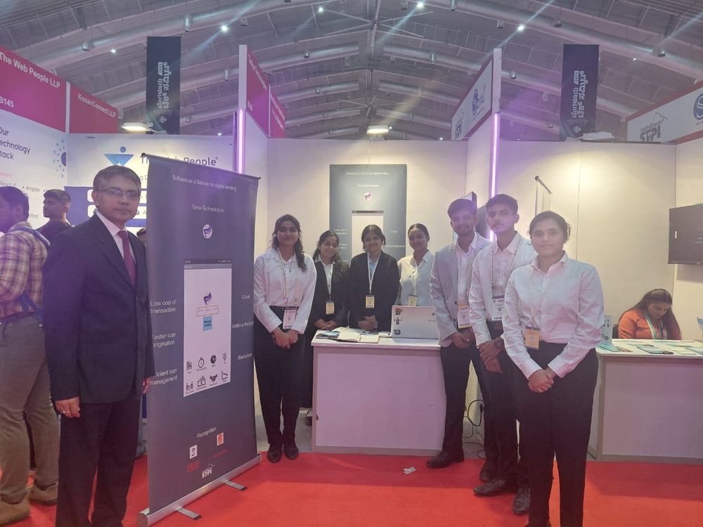 Expo booth, computer science students, financial inclusion
