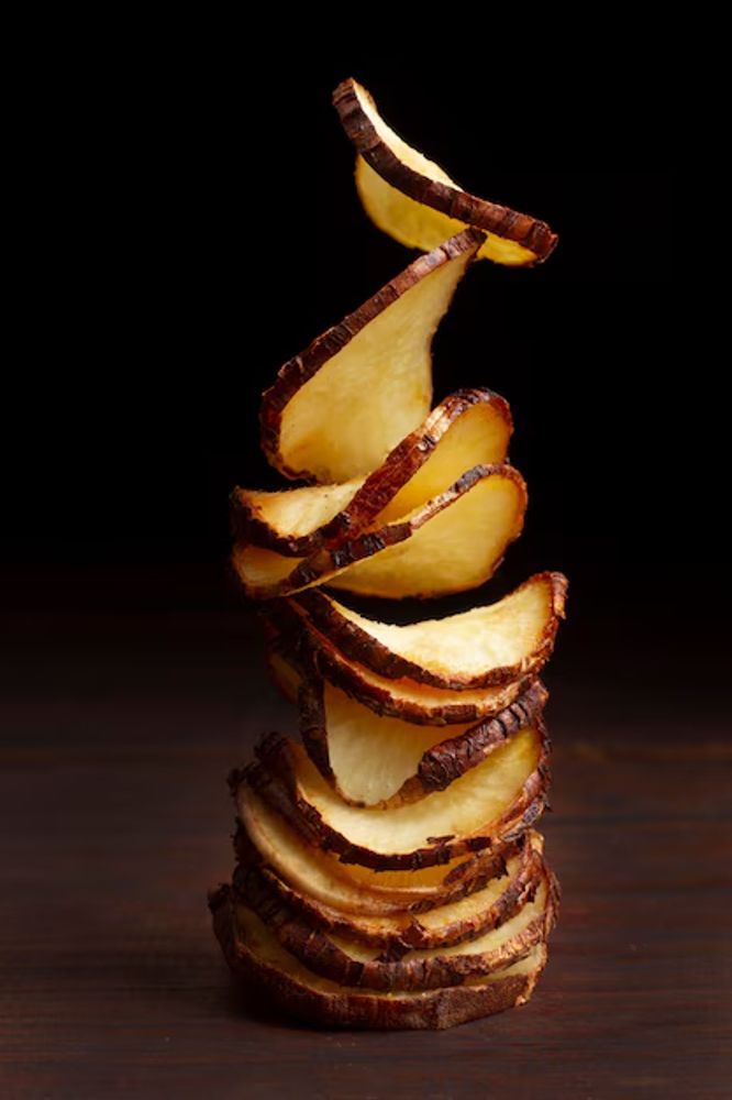 Sliced cassava roots