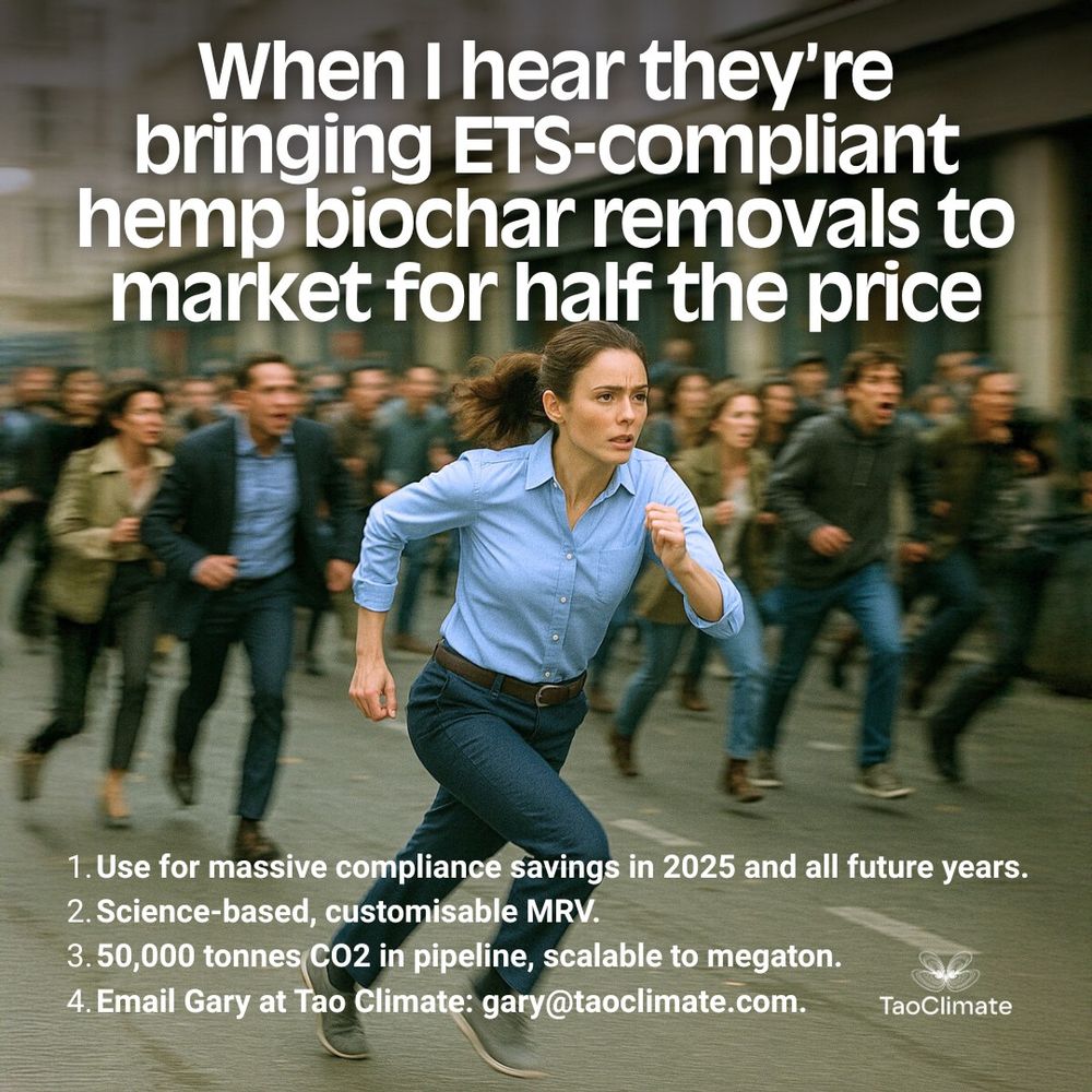 EU ETS (Emissions Trading System) hemp credits from Tao Climate, 50,000 tonnes in 2026.