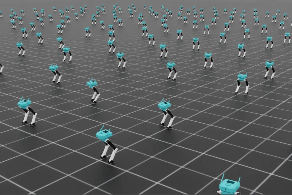 Multiple robots inside Isaac Sim. 